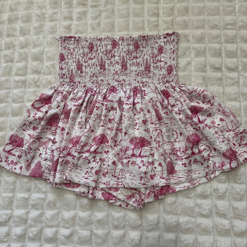 Koch XS Erica Smocked Waist Flowy Shorts ~ Novelty Badminton Sparring Tennis Bow